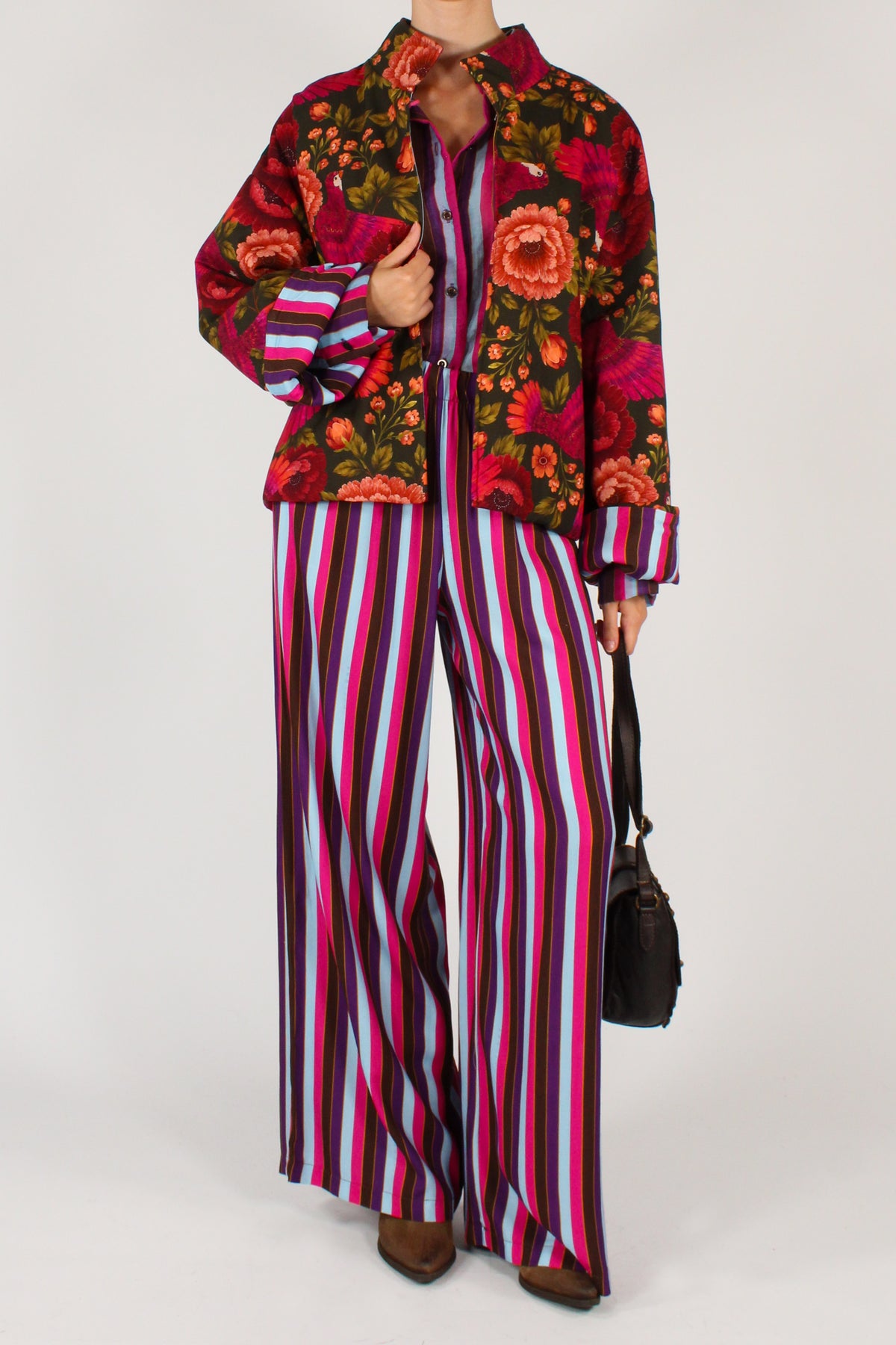 Bomber Stampa Colibrì Taglio Kimono