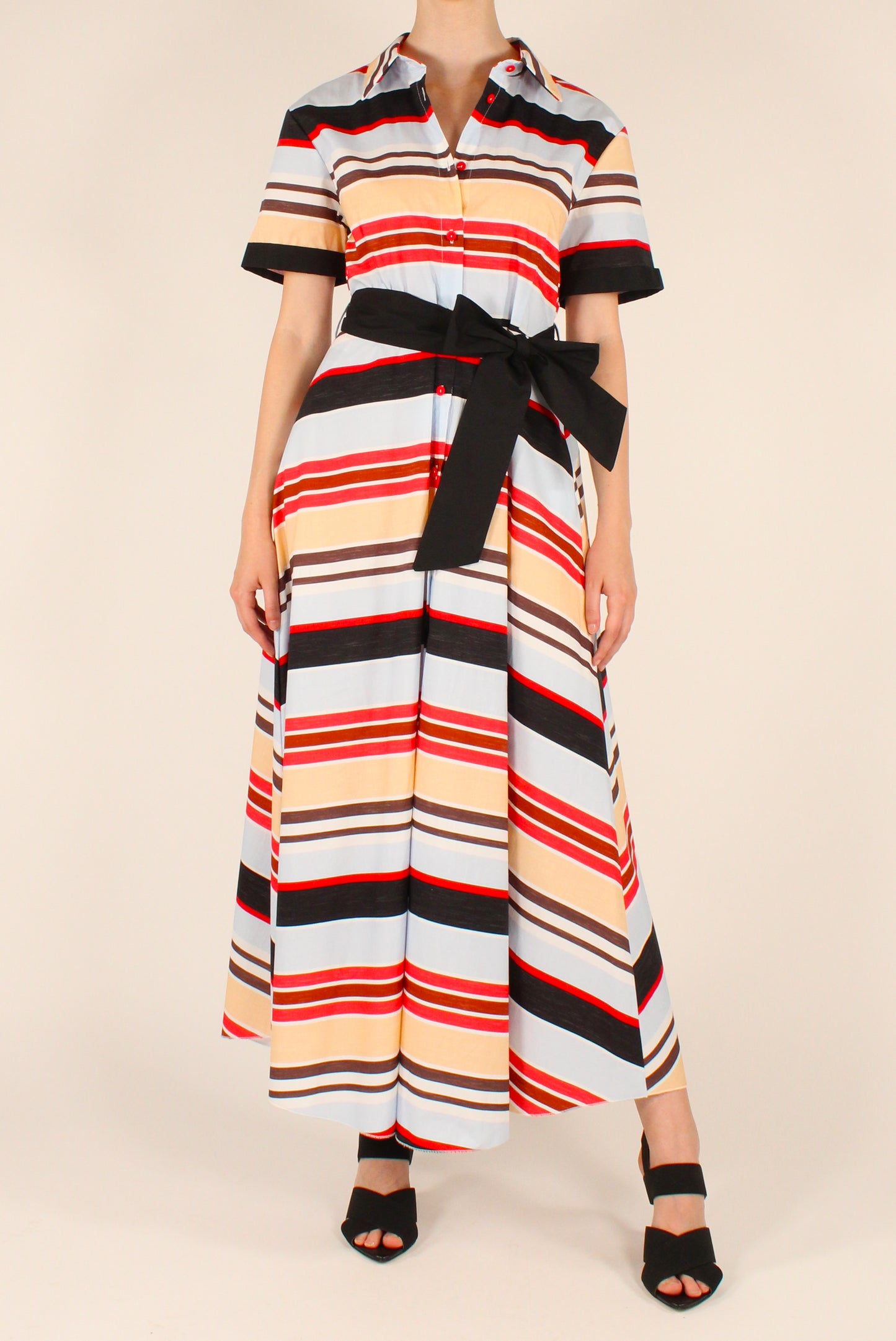 Long Striped Shirt Dress