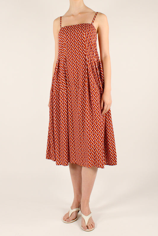 Geometric Print Viscose Midi Dress