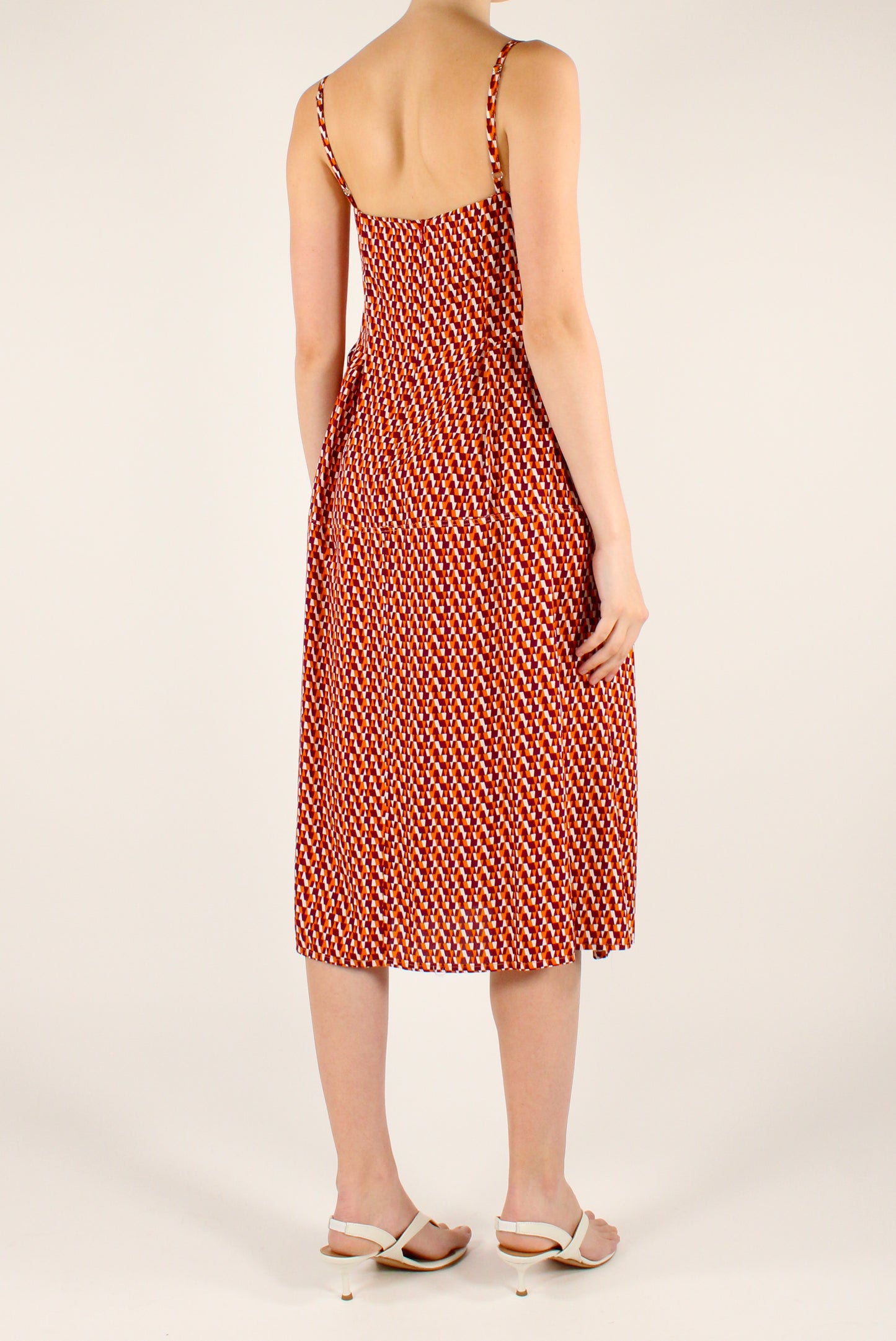 Geometric Print Viscose Midi Dress