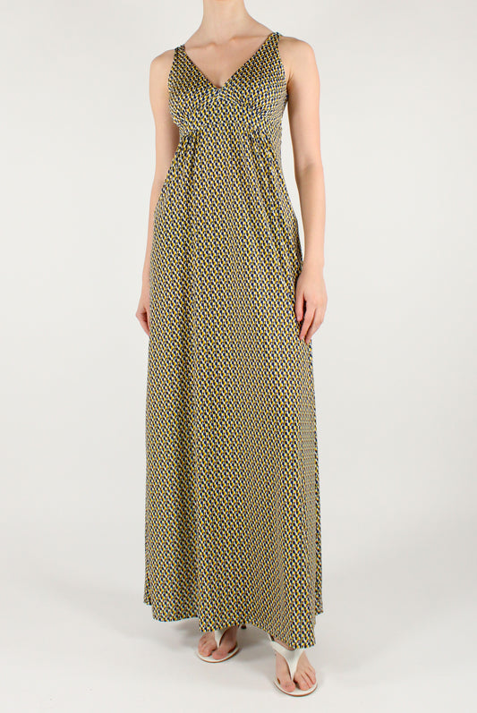 Long Stretch Dress with Geometric Pattern