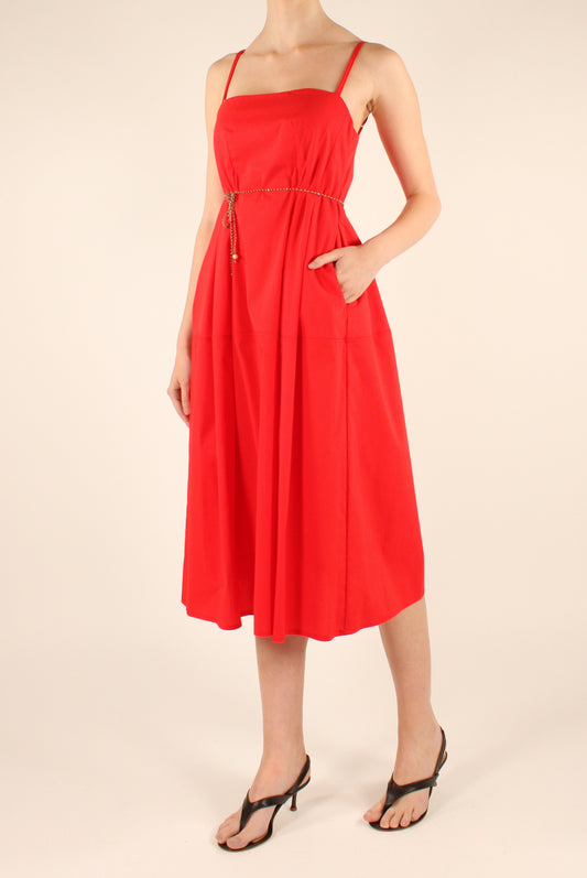 Stretch Cotton Midi Dress