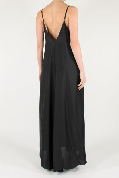 Abito Lungo in Viscosa con Tasche