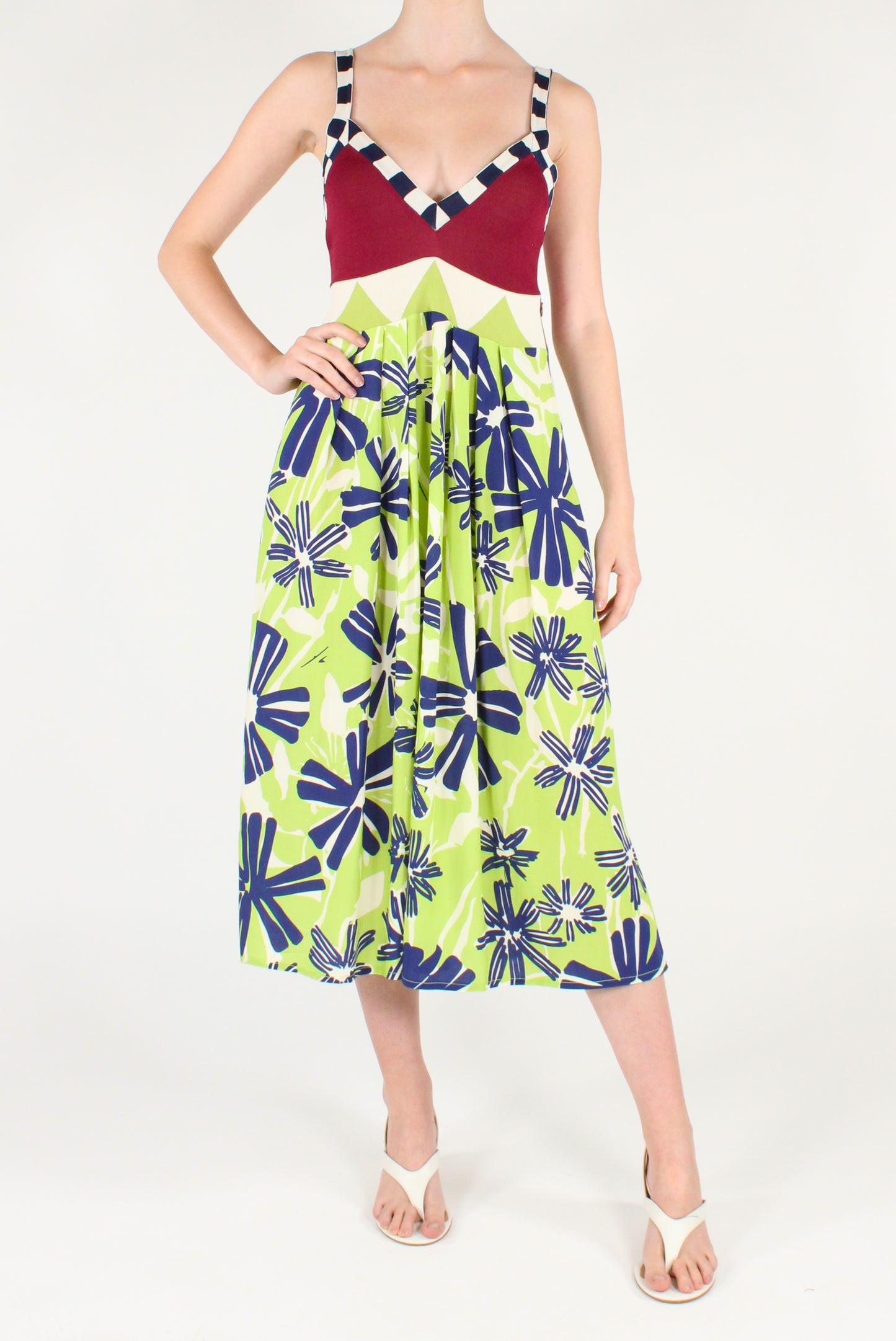 Abito Midi Multicolore Floreale