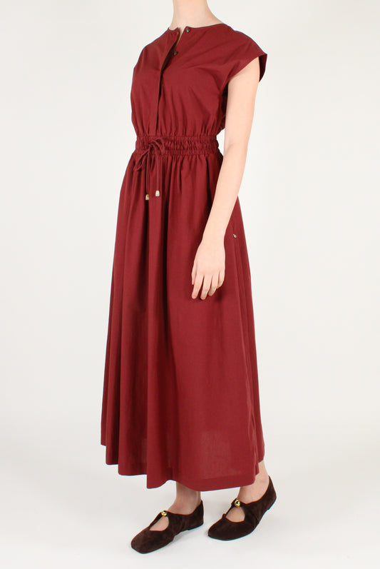 Abito Lungo Smanicato in Popeline