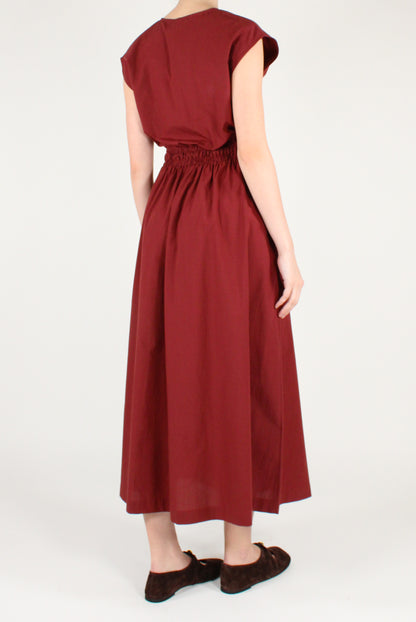 Abito Lungo Smanicato in Popeline