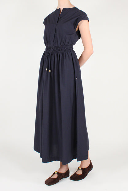 Abito Lungo Smanicato in Popeline