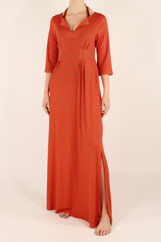 Geometric Print Long Dress