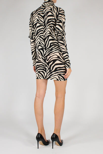 Mini Dress Stampa Fantasia Zebra Tensione In Capsule