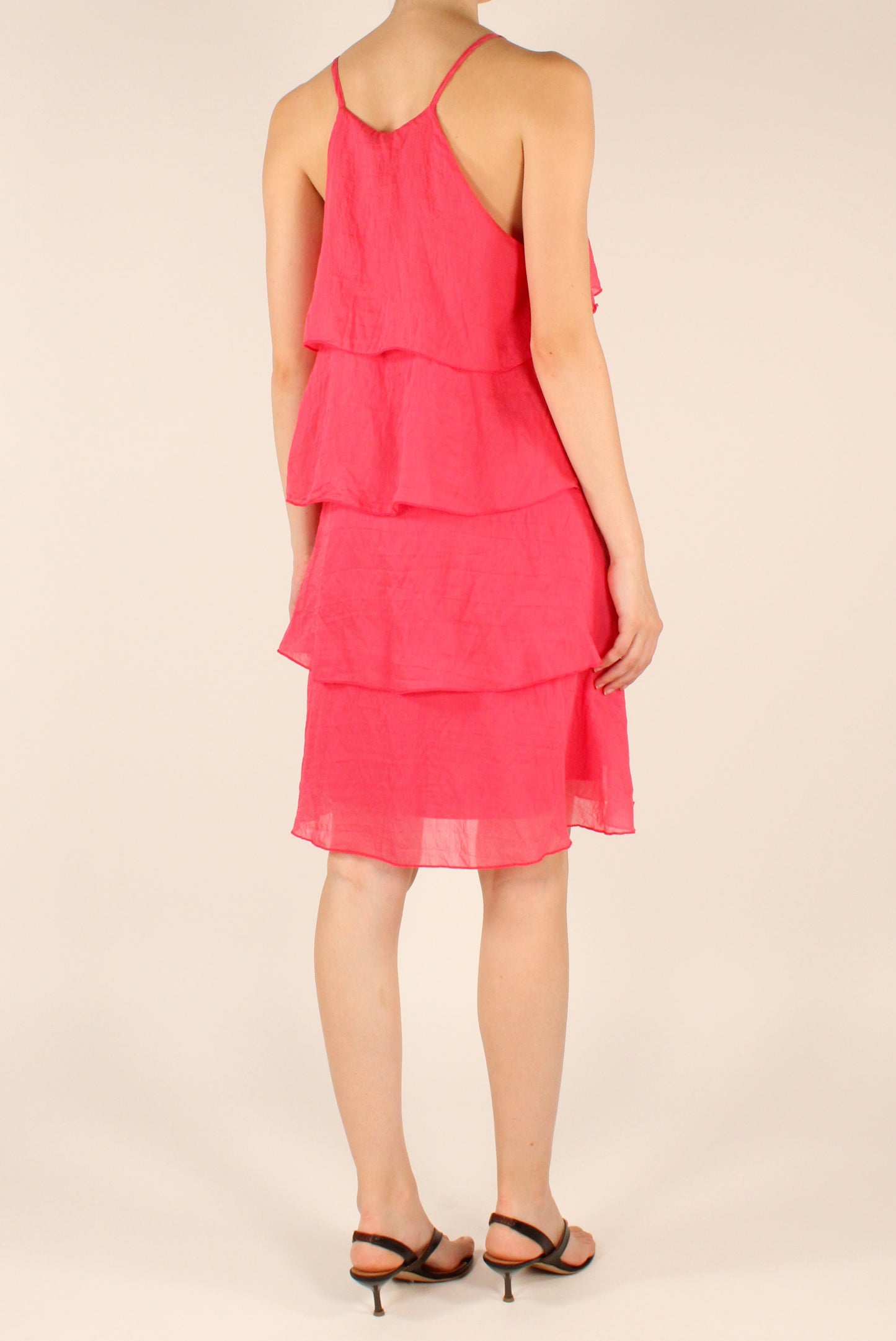 Abito Corto a Balze in Mussola di Lyocell