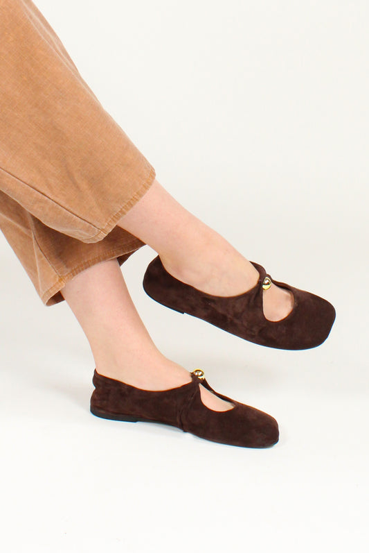 Ballerine Scamosciate Punta Squadrata