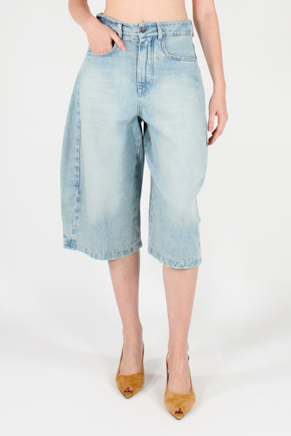 Bermuda in Denim Taglio Balloon