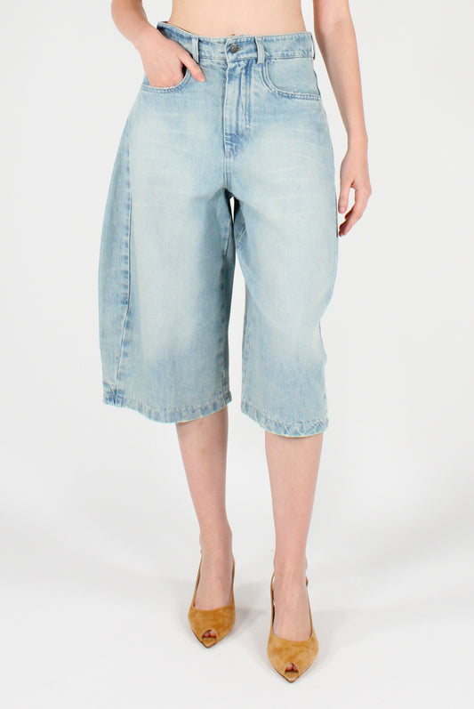 Bermuda in Denim Taglio Balloon