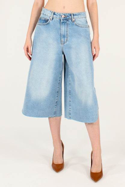 Bermuda Jeans Orlo a Taglio Vivo