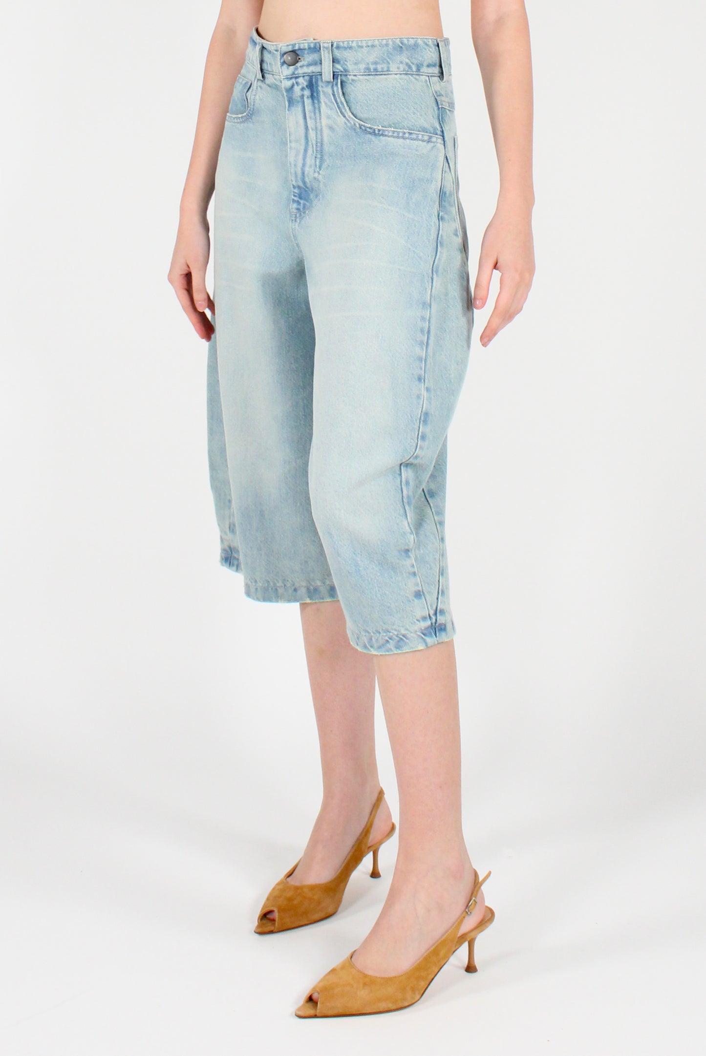 Bermuda in Denim Taglio Balloon