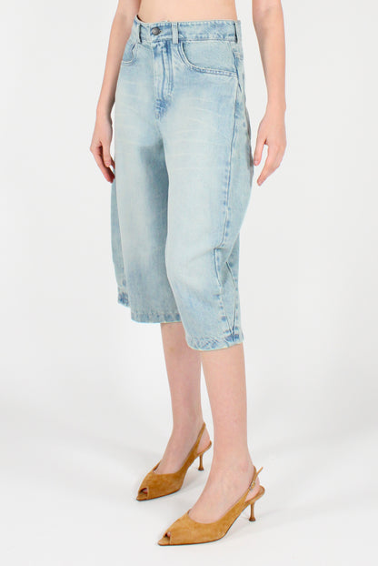 Bermuda in Denim Taglio Balloon