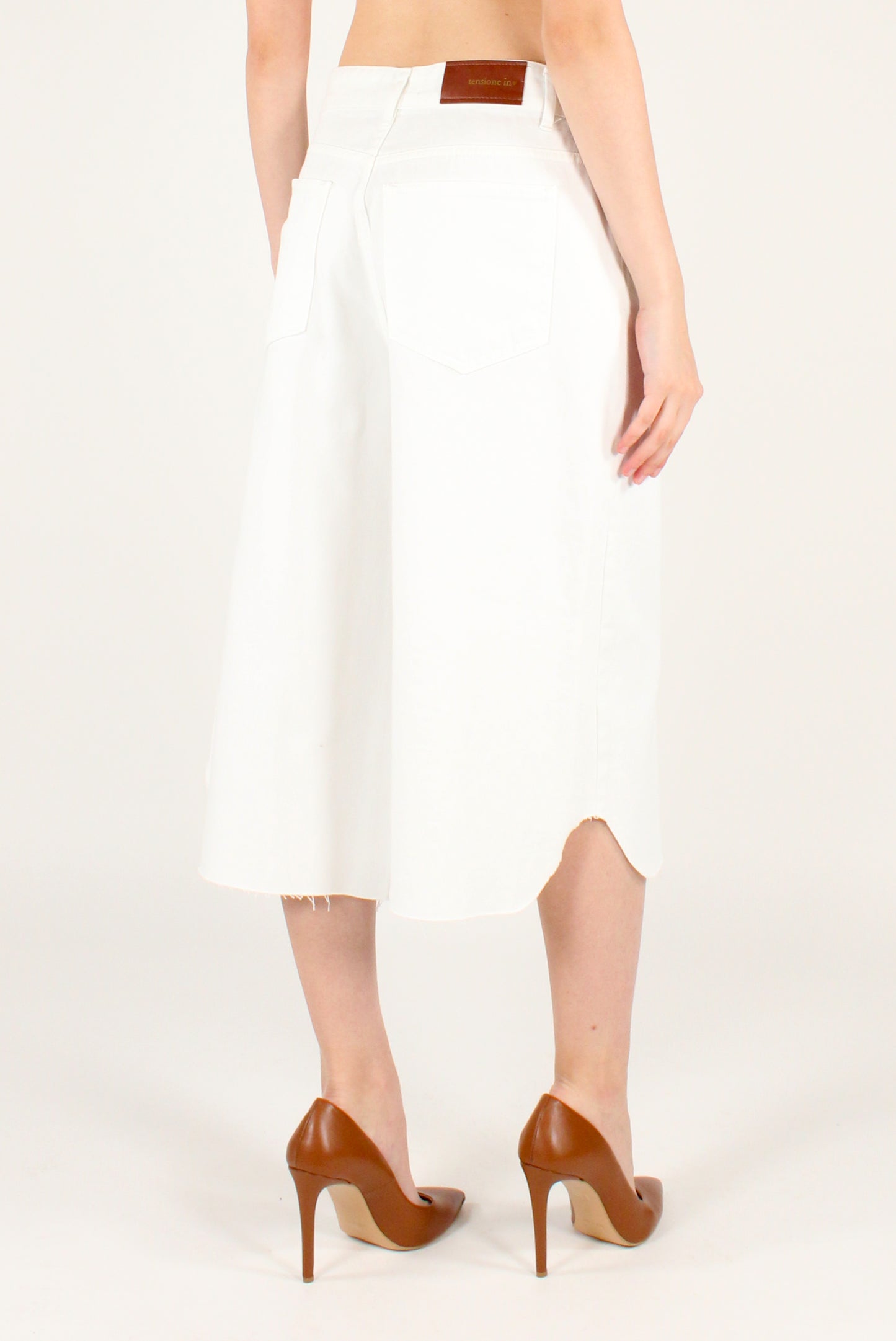 White Denim Bermuda Shorts