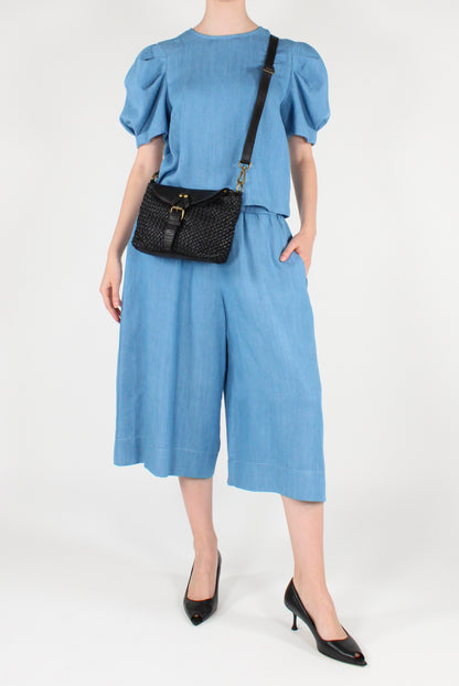 Puffed Sleeve Lyocell Blouse
