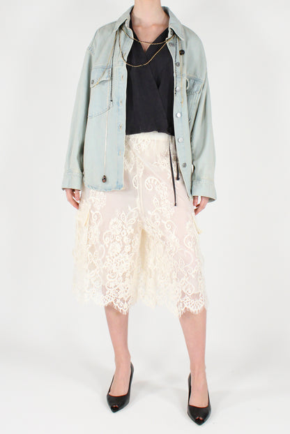 Lace Bermuda Shorts with Pockets