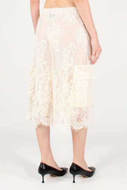 Lace Bermuda Shorts with Pockets