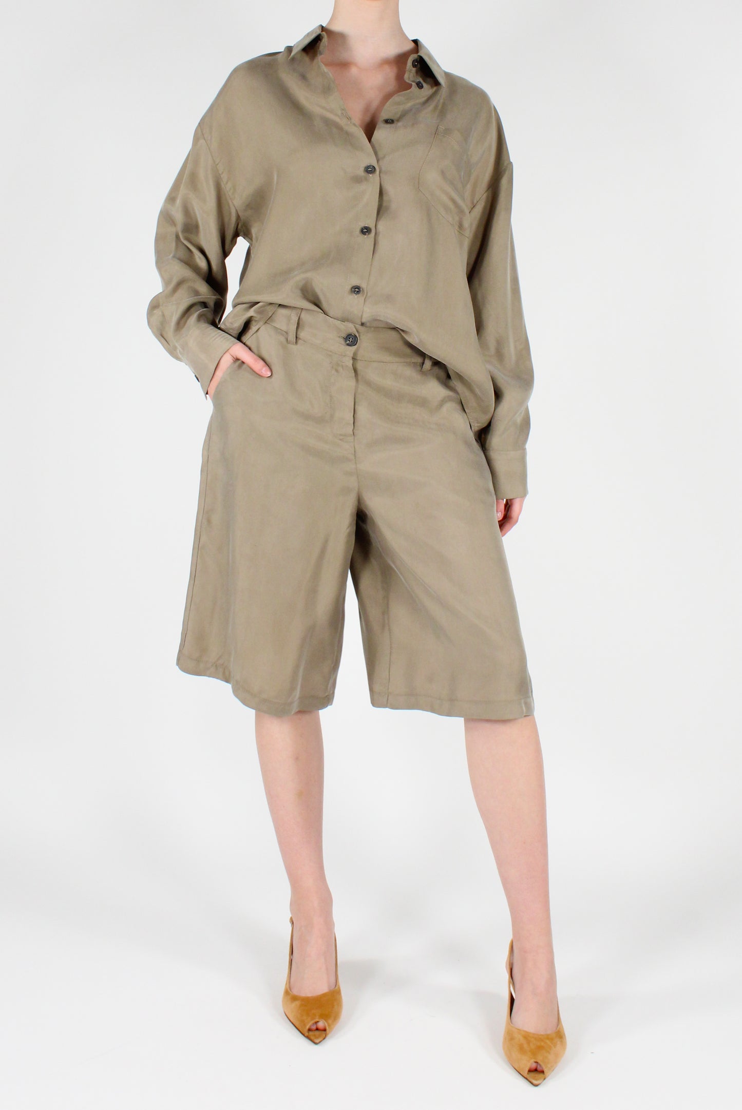 Camicia in Cupro con Tasca