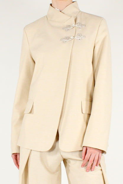 Double-Breasted Blazer with Toggles