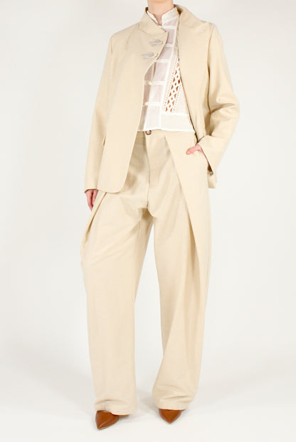 Double-Breasted Blazer with Toggles