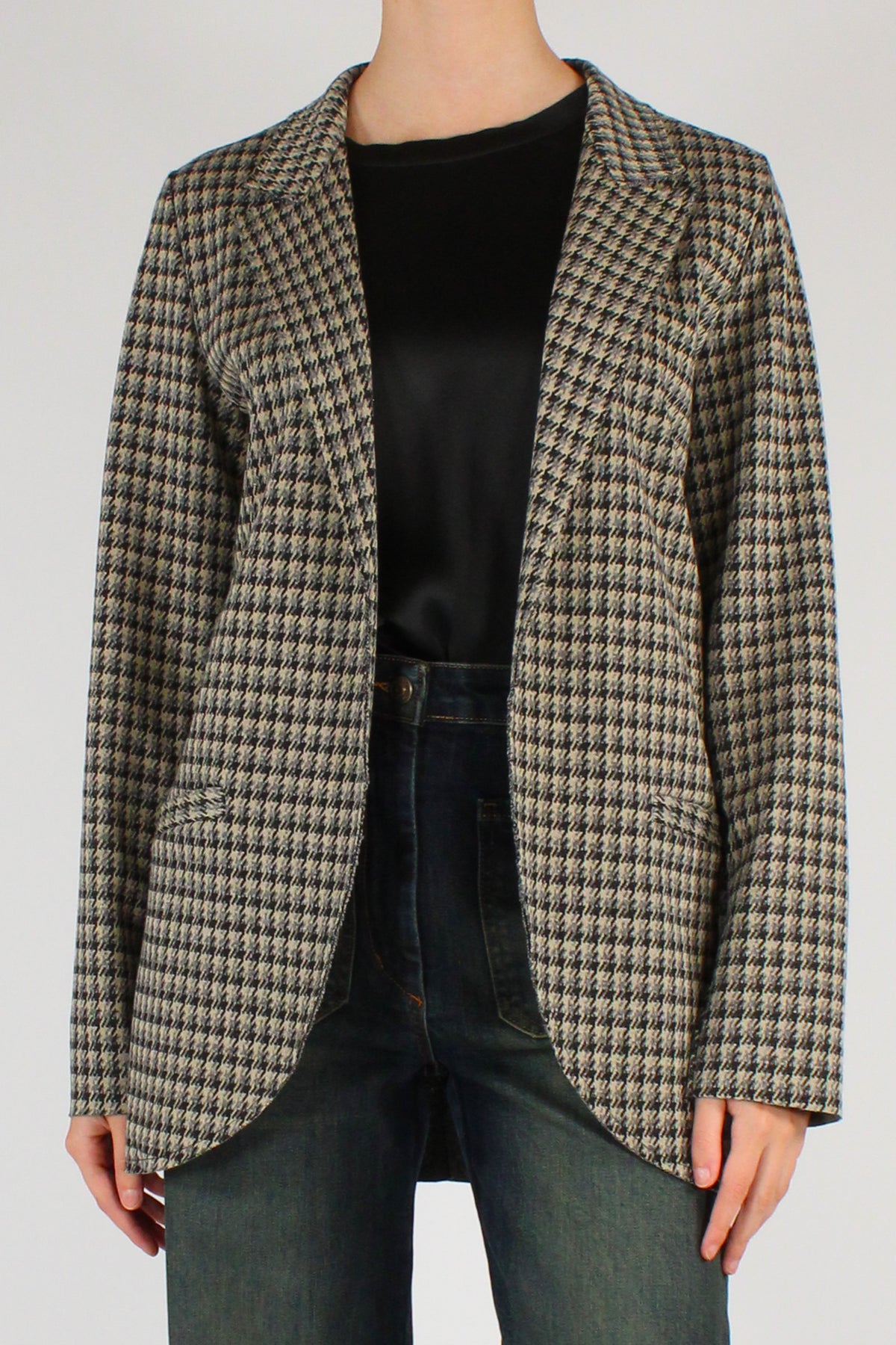 Blazer Aperto Stampa Pied de Poule