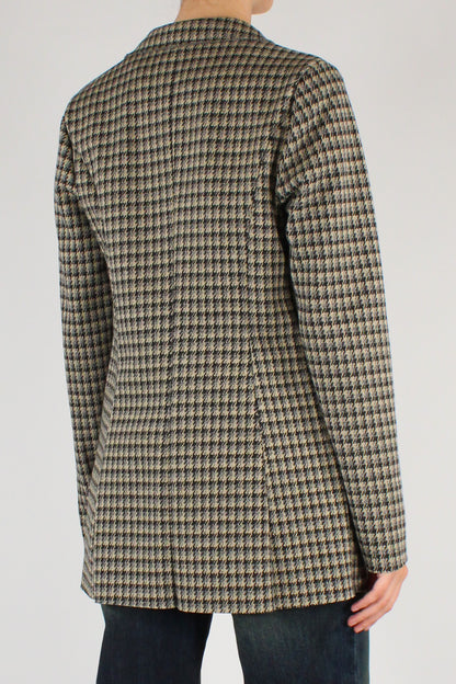 Blazer Aperto Stampa Pied de Poule