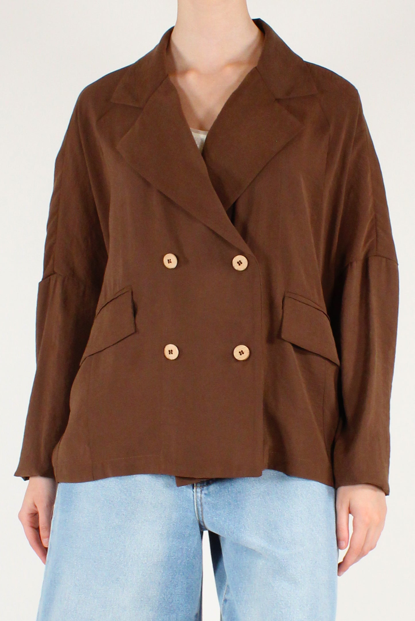 Blazer Ovetto Doppiopetto in Modal