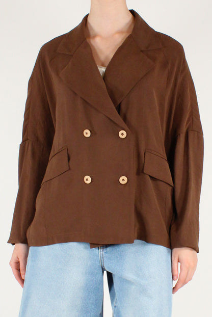 Blazer Ovetto Doppiopetto in Modal