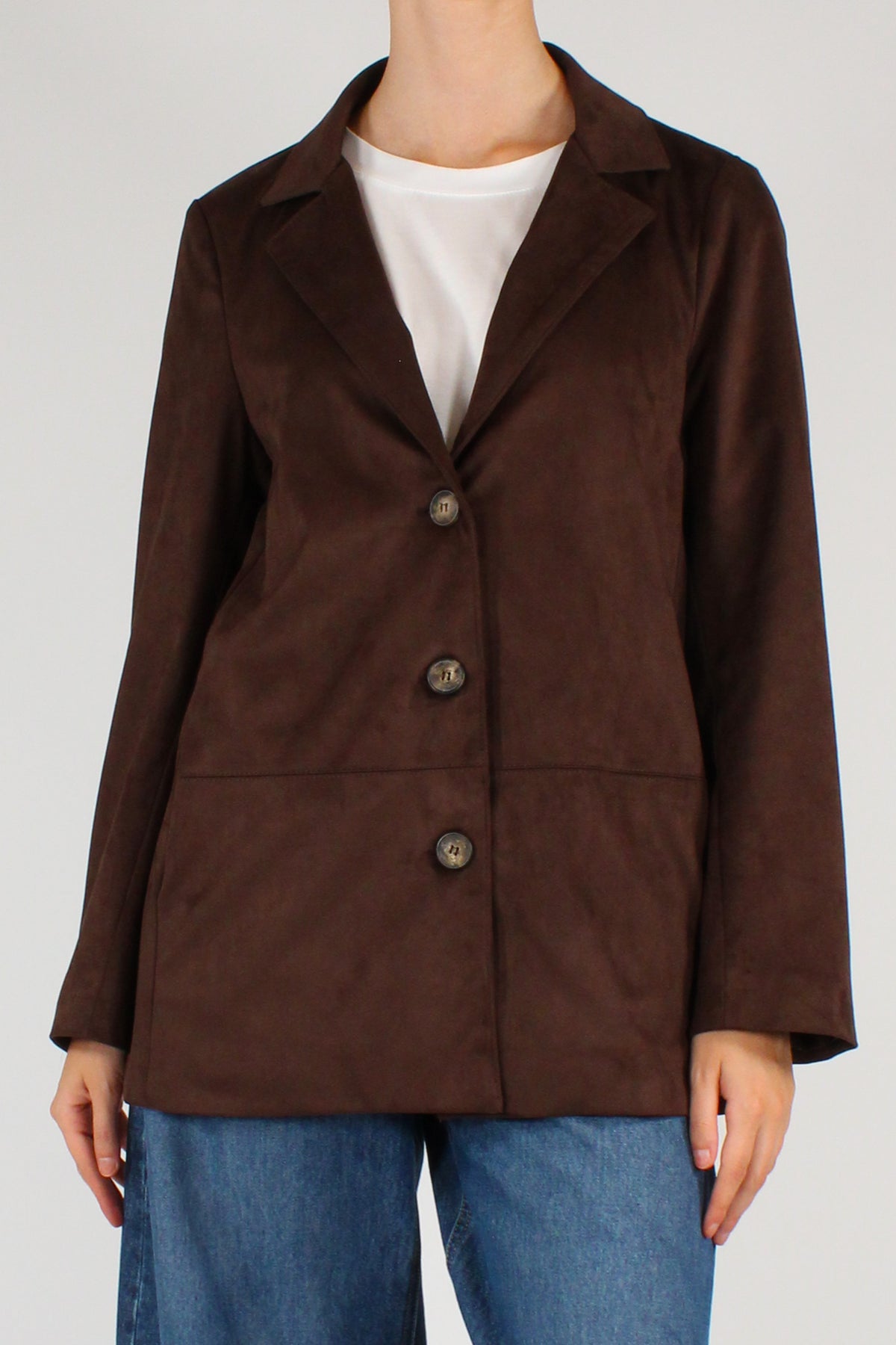 Blazer Over in Ecopelle Scamosciata