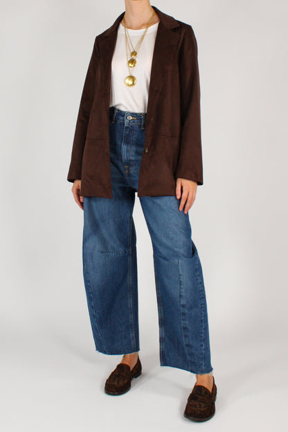 Blazer Over in Ecopelle Scamosciata