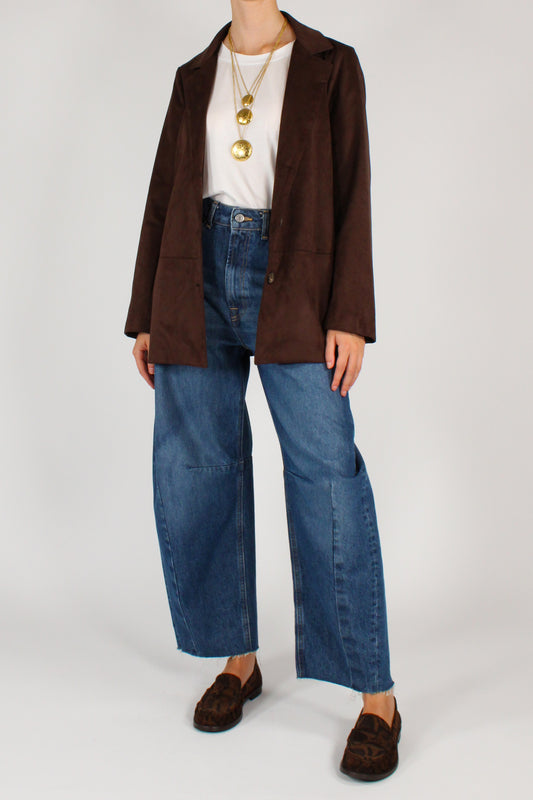 Blazer Over in Ecopelle Scamosciata
