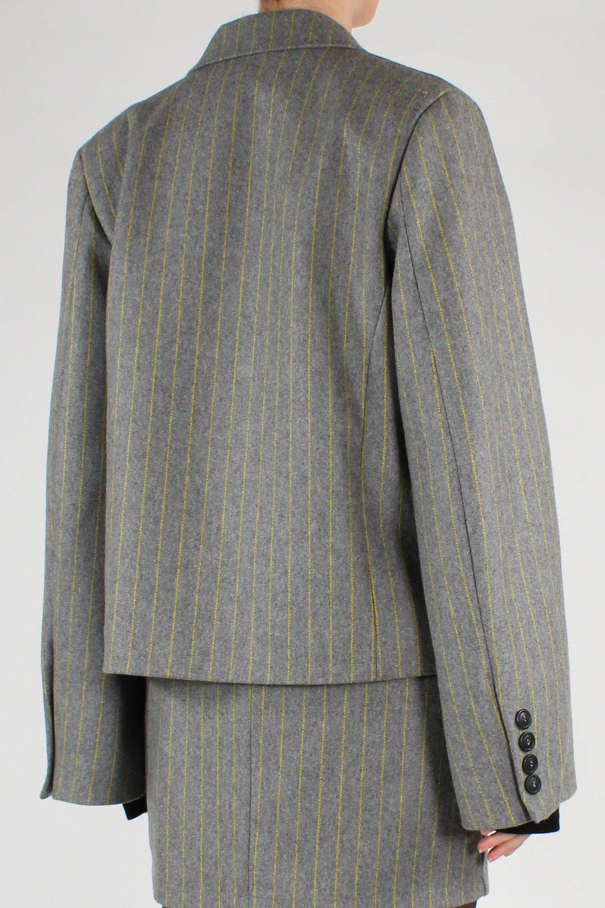 Blazer Gessato Misto Lana