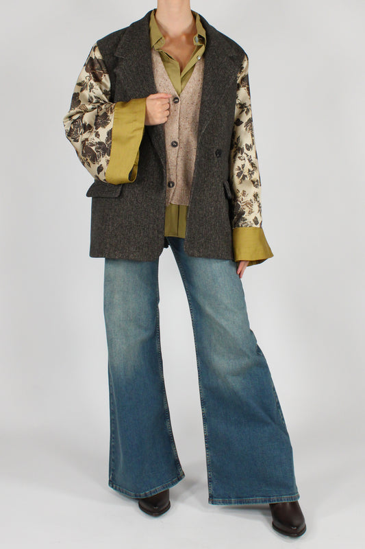Blazer Over Maniche Stampa Floreale
