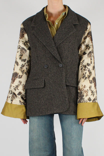 Blazer Over Maniche Stampa Floreale