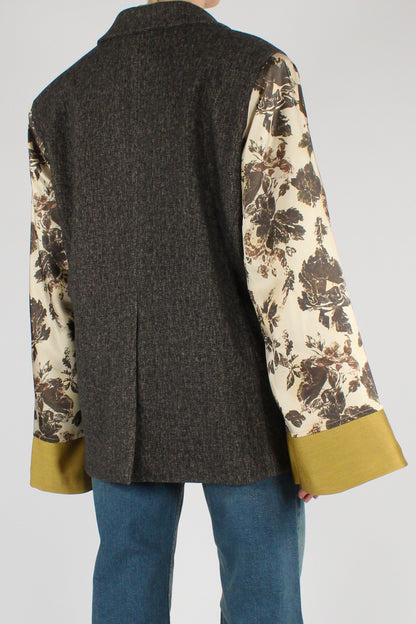 Blazer Over Maniche Stampa Floreale