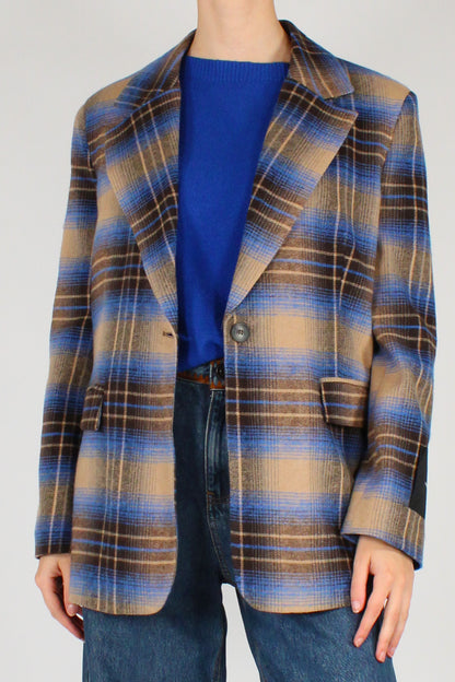 Blazer Over Monopetto Stampa Tartan