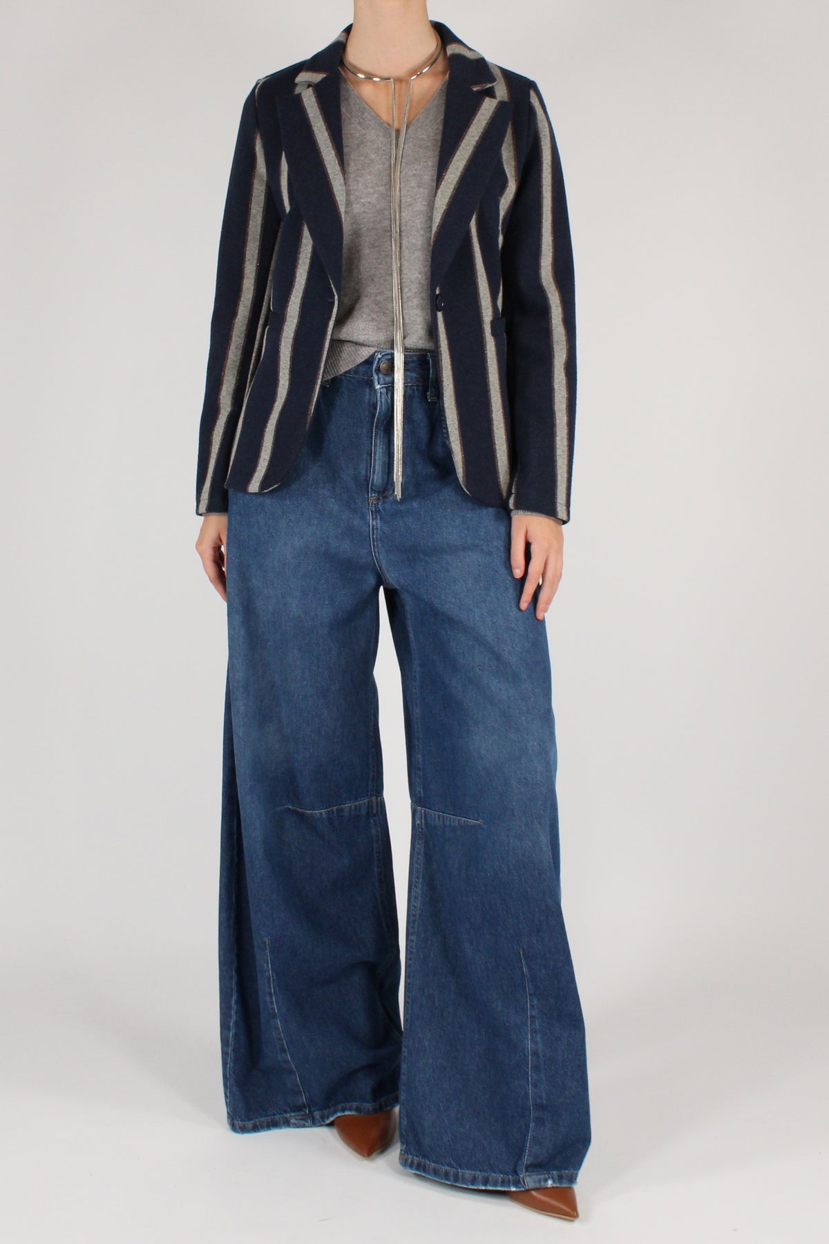 Blazer a Righe con Lurex