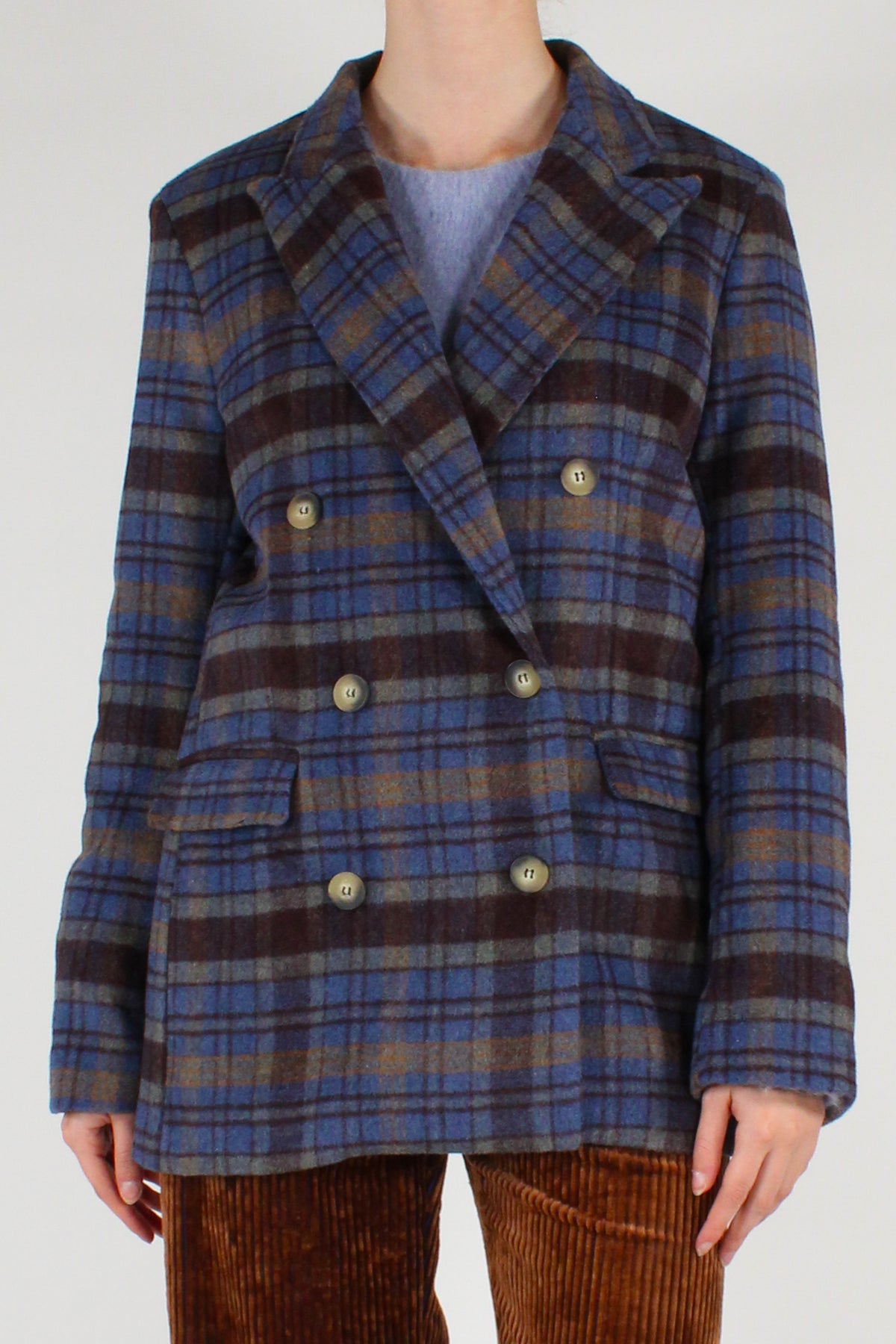 Giacca Doppiopetto Fantasia Tartan