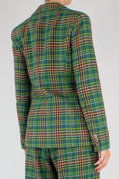 Blazer Slim Fit Tartan Verde