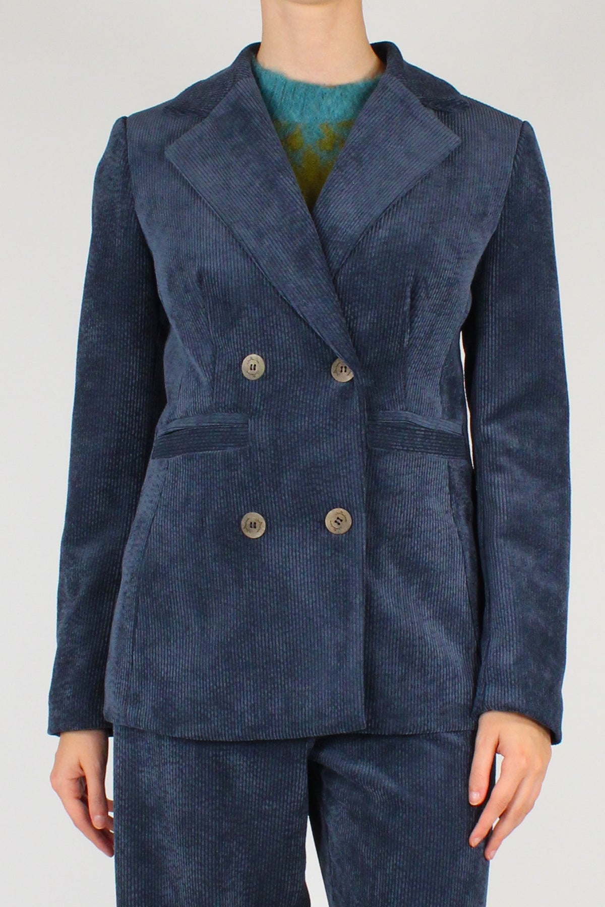 Blazer Doppiopetto in Velluto a Coste