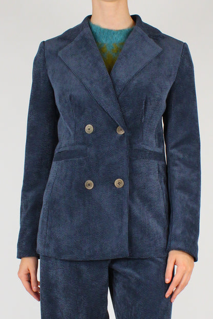 Blazer Doppiopetto in Velluto a Coste