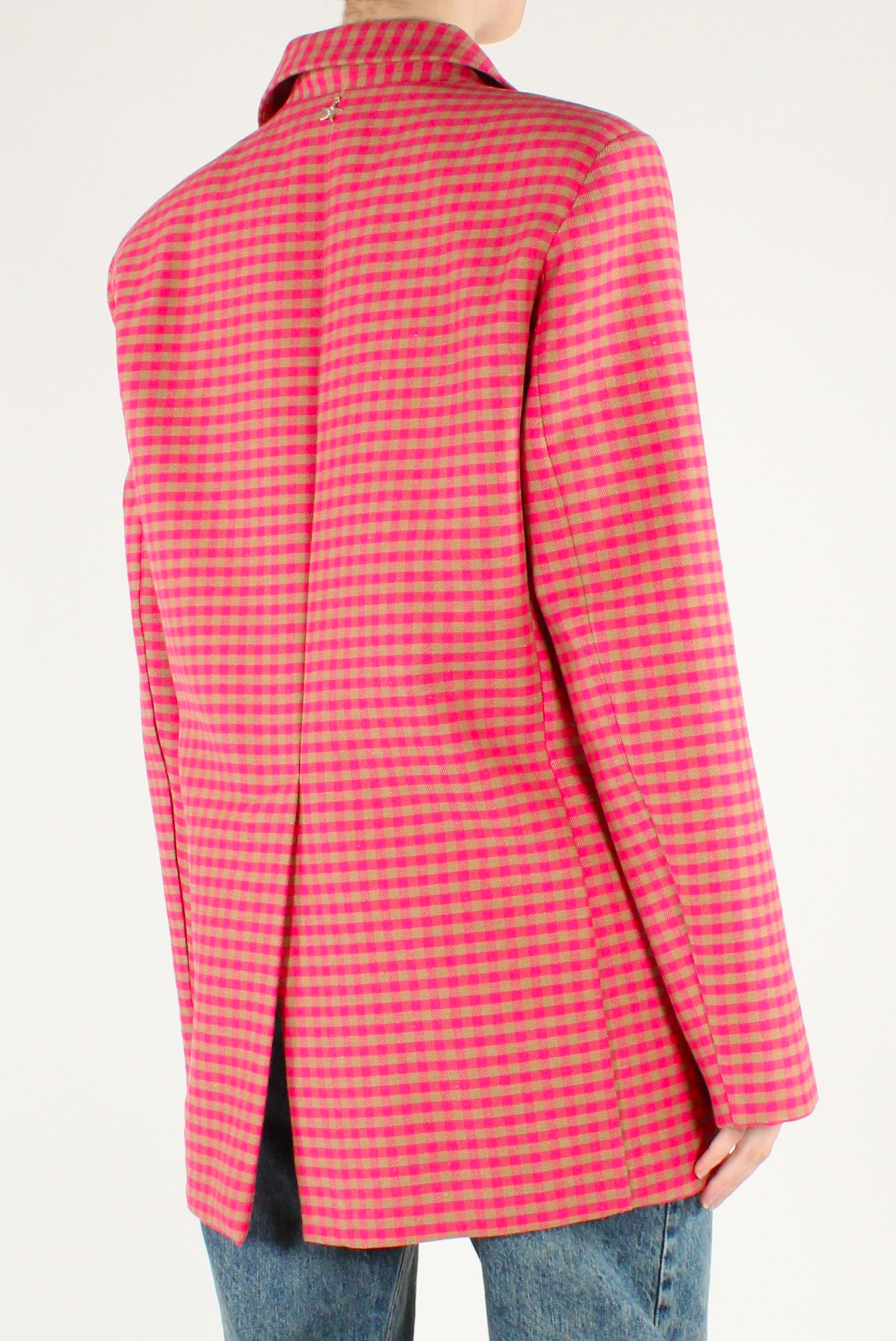 Oversized Vichy Print Blazer