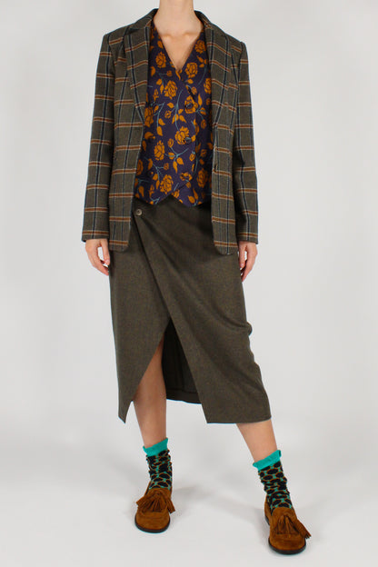 Gilet Doppiopetto Fantasia Floreale