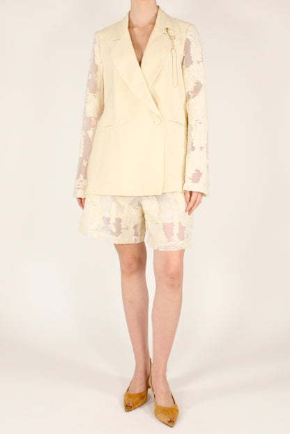 Embroidered Shorts with Belt