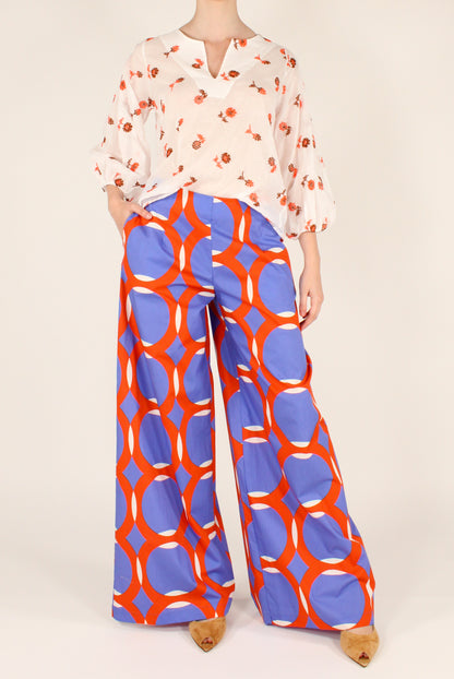 Blusa con Ricami Floreali All Over