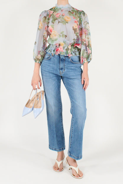 Blusa Stampa Floreale in Mussola di Lyocell