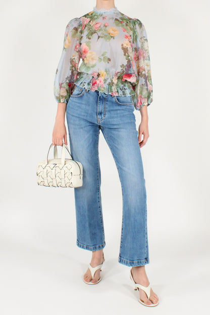 Blusa Stampa Floreale in Mussola di Lyocell